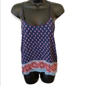 Papaya Women’s T Back Spaghetti Strap Navy Top Size Small